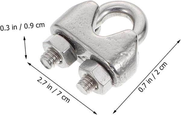 24 stk. stålwirereb klemme rustfrit wirereb klips U-bolt sadelbefæstelse til bådtilbehør kabel