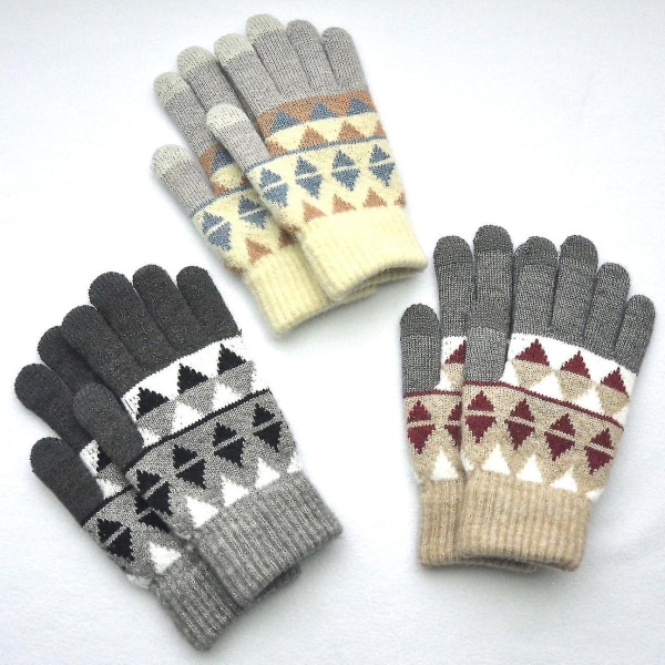 Vinter Touch Screen Magic Gloves Herr Dam, Mjuka thermal fleecevantar
