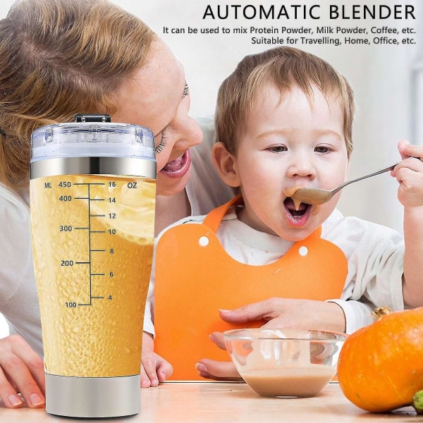 450ml Automatisk Bärbar Blanda Blender Batteridriven Själv Rörande Milkshakekopp Elektrisk Cof-yuhao