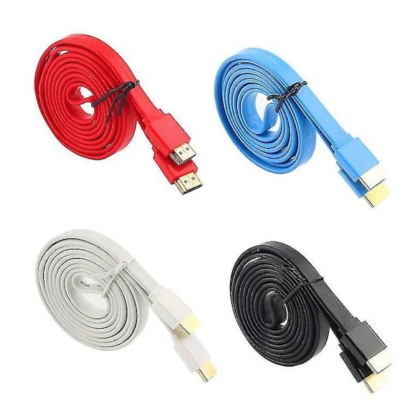 Platt HDMI-kabel för hög hastighet, 3D, DVD, HDTV, 1,5 m
