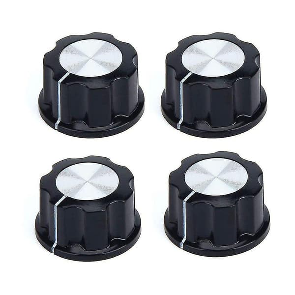 Top Knobs 4 stk. Runde 27mm Ribbede Potentiometer Knapper Til Potentiometre Med Diameteraksler