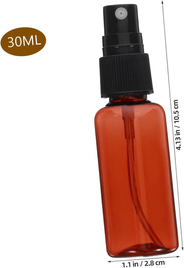 20 st 30 ml påfyllningsbara små plastsprayflaskor bärbara sminksprayflaskor rese-läckagesäkra bruna