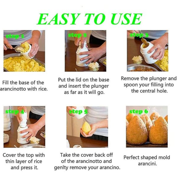 Arancini Maker Form, DIY Risboldform, Multifunktionel Risbold Maker Shake, Hjemmelavet Fyldt Kød Point Bold