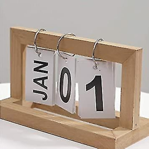 Träblockskalender DIY Vändring Dekoration för Skrivbord