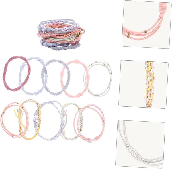 Bohemiska Hårsnoddar Elastiska Hårgummiband 20 st Flätade Scrunchies för Kvinnor Flickor