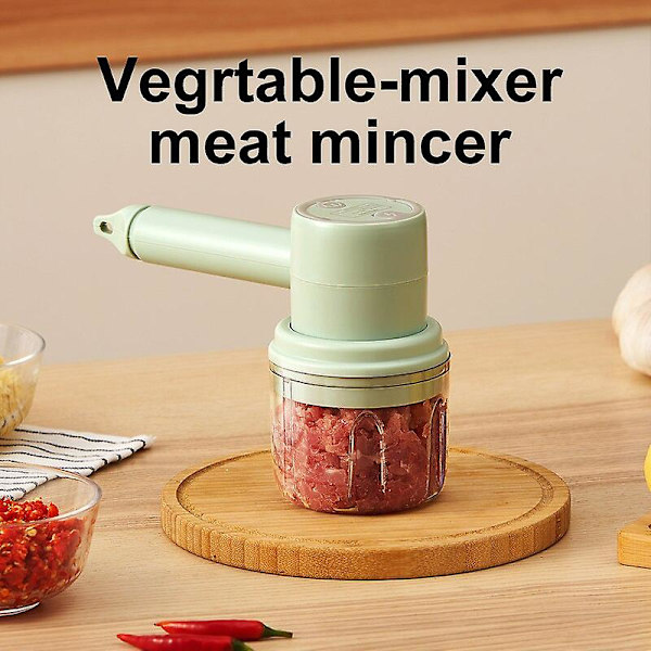 Trådløs 3-trinns mini-mikser Elektrisk matblender Håndholdt mikser Green 3 set