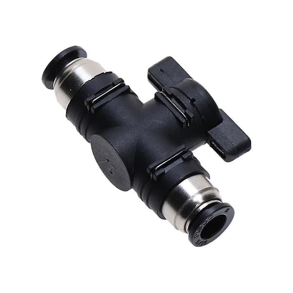 8mm Pneumatisk Push Joint Connector Buc Håndventil Switch Luftledning Rør Fittings (sort) (2 stk)