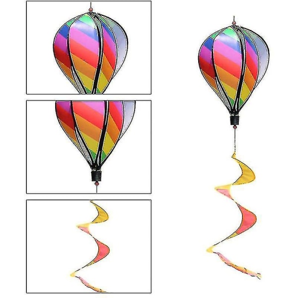 2 stk. Ballon Vindmølle Stribet Sekvens Vindstrømpe Ballon Have Dekoration-yuhao