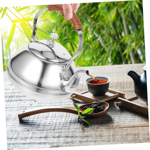 Rustfri stål tekande med fin si og infuser, tekedel med stor kapacitet til hjemmerestaurant