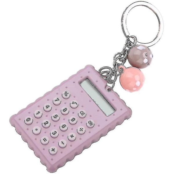 Söpö mini kannettava laskin, 8-numeroinen mini taskulaskin avainnipun sinisellä