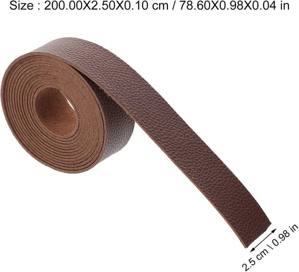 Lærrull 2,5x200cm Kaffefarget Solid Lærreim for DIY-håndverk