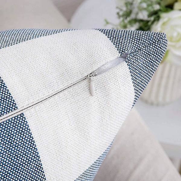 Pakke med 2 Farmhouse Buffalo Check Plaid Polyester Linen Bløde Dekorative Kvadrater