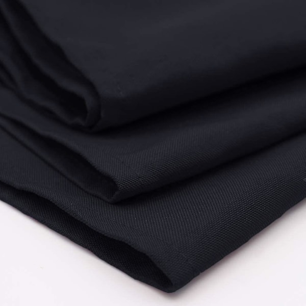 Firkantede Høj kvalitet Polyester Servietter, Dobbeltfoldet, Kant Servietter Black