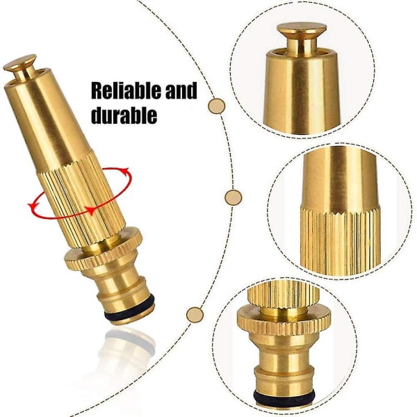 3-pakke messing slangekoblinger for hanngjenget kran og hunnbeslag for hage, bad, kjøkken