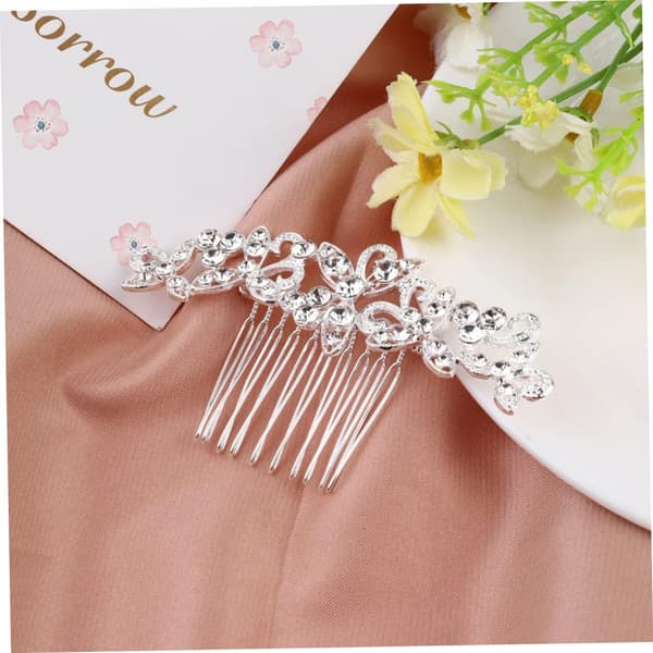 Brudehårkam Bryllup Skinnende Rhinestone Hårnål Hodeplagg for Bryllupsforestilling Brudehårtilbehør