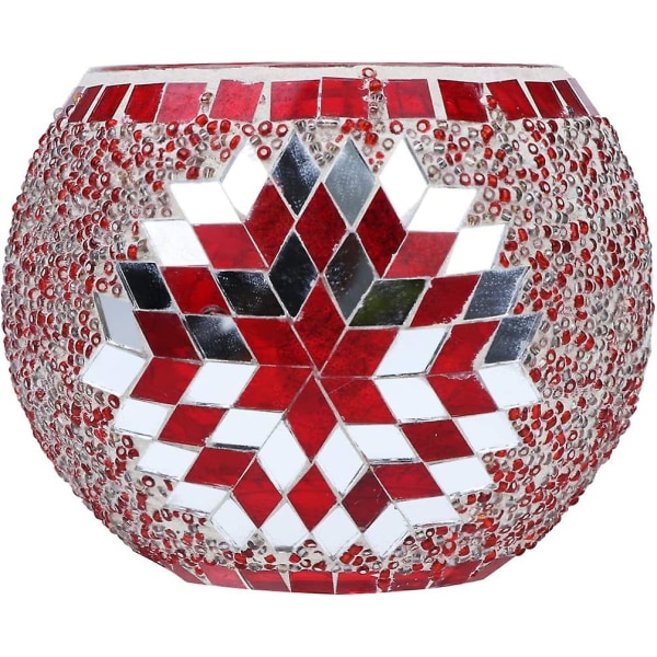 Mosaikglas Ljusstake Handgjord Romantisk Glas Liten Ljusstake