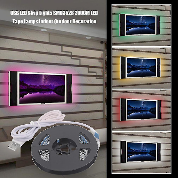 USB LED-remsa SMD3528 200cm Inomhus Utomhus Dekoration