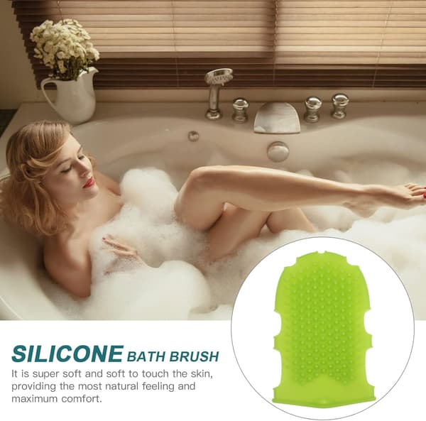 Silikon Massageborste Kroppsskrubber Platt Design för Exfolierande Duschbruk