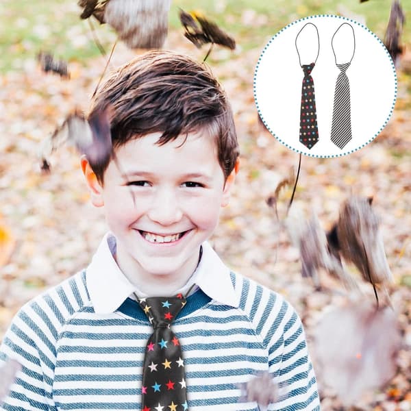 2 stk. gutteslips, justerbare elastiske skoleslips for, kostymeslips i britisk stil