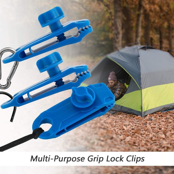 12 stk sett med låseklips Multifunksjons sikre presenningsklips for camping kalesjeaktiviteter