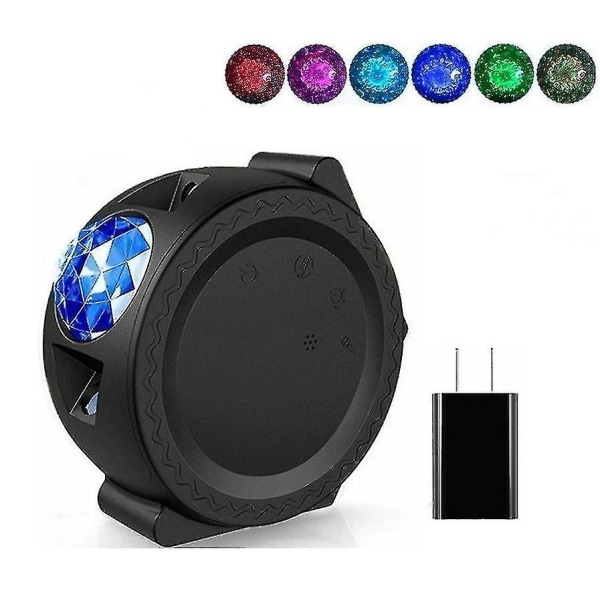 Farverig Stjernehimmel Galaxy Projektorlampe EU Plug White