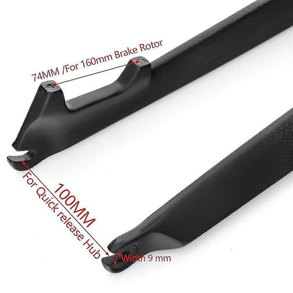 3k Kolfibercykelgaffel 1-1/8 tum Styv Skivbroms Cykelgafflar Rakt Rör 28,6 mm, 26er-yuhao