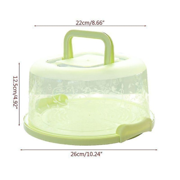 Vihreä muovinen pyöreä kakkulaatikko, case, juhlasäilytys