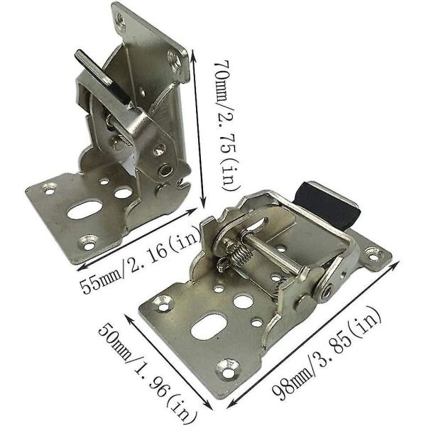2 stk. 180 Graders Selvlukkende Foldbarehængsler til Teleskopisk Spisebordbeslag