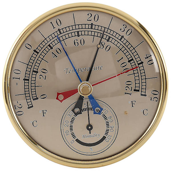 5 tommer Min Max Termometer Hygrometer Væghængt Analog Indendørs Udendørs Regnbeskyttet Temperatur