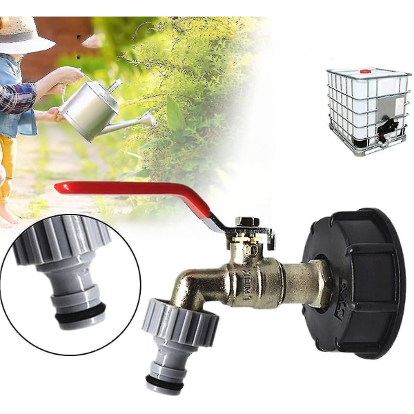 Tank Tap 1000L S60x6 IBC Tap Connector 1/2\" Slangetilkobling