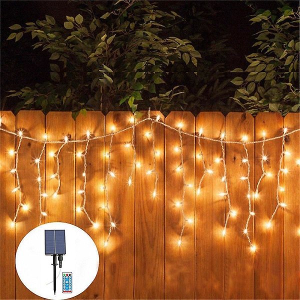 Icicle String Lights Christmas Twinkle Fairy Curtain Solar