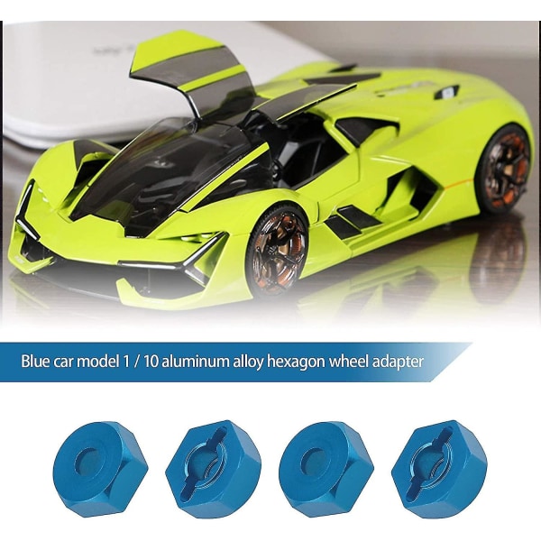 Bilhjul Hexagon Drive Nav Adaptrar Blå 12mm Aluminium Legering Hex Muttrar