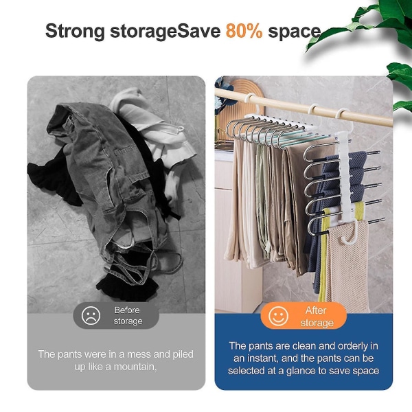 Byxhängare för utrymmesbesparing Klädorganisator 2-pack