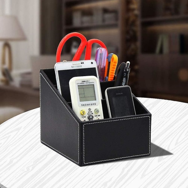 1 Tidy Desk Organizer Skinn fjernkontrollholder PU