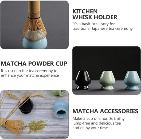 Keramisk japansk stil Matcha vispholder Matcha pulverkopp Solid og trygg å bruke