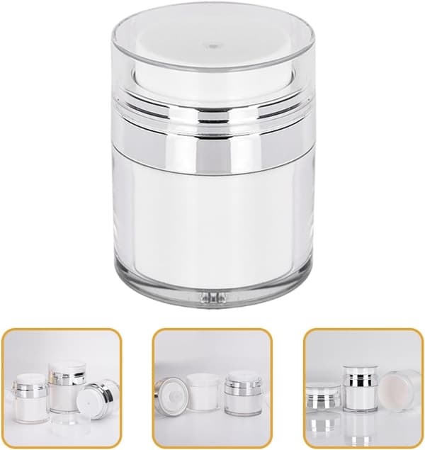 Luftlösa pumpburkar 2 st 15 ml fuktkrämsdispenserflaskor push lotionbehållare