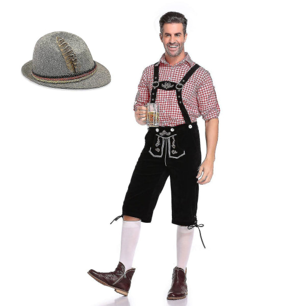 Herre Oktoberfest-kostyme sett for fancy Oktoberfest og ølfestival XL Red