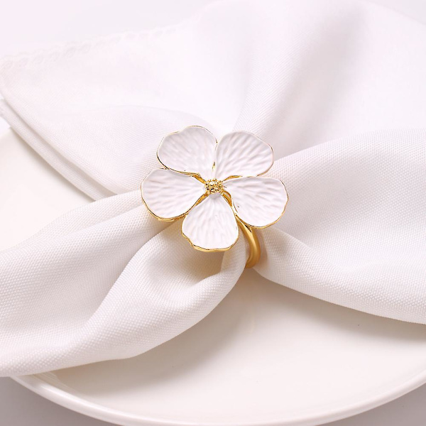 6 stk Blomster Metall Restaurant Middag Bryllup Serviettring Fest