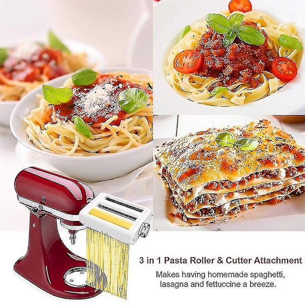 For KitchenAid 3 i 1 Nuddelmaskindeler Fettuccine Kutter Rulletilbehør Stativmiksere Pasta Fo-yuhao