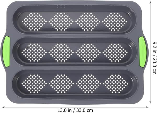 Bageform med tre riller, non-stick silikoneform, robust silikonemateriale