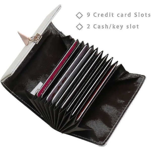 Naisten luottokorttilompakko, nahkainen Rfid vetoketjullinen kukkaro