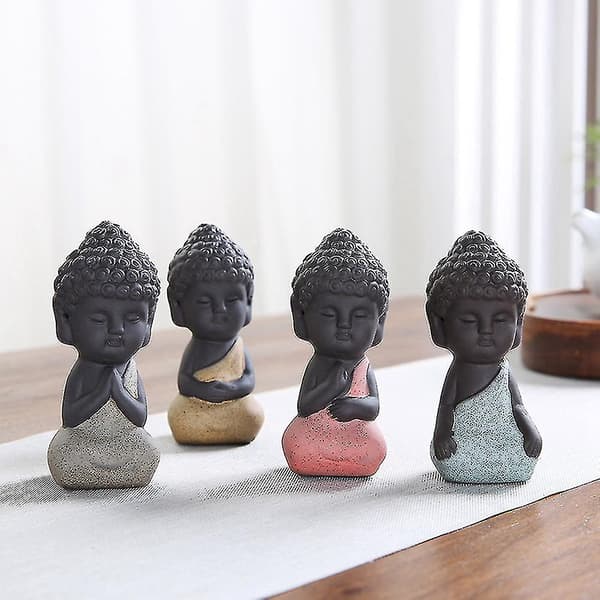 Keramisk Buddha Statue Meditationsskulptur, Til Te Bakke Kæledyr