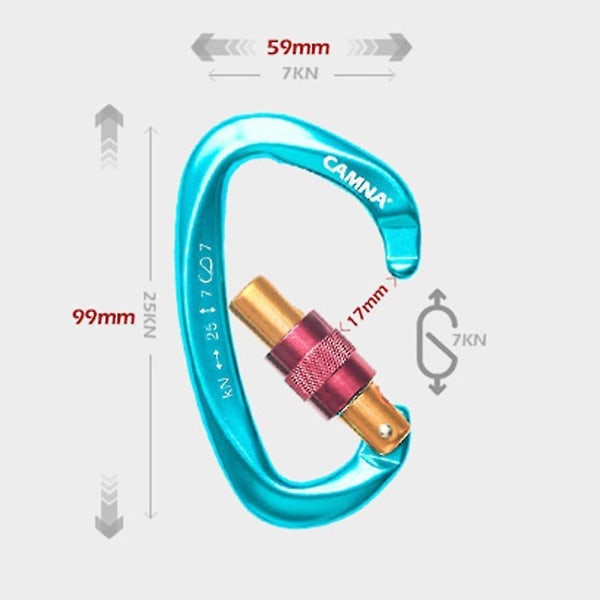 Pro Safety Master Lock D-spenne Klatrekarabiner Utstyr