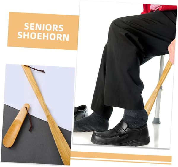 3 stk. bambustræ skohorn Ergonomisk bærbart skoløfteværktøj