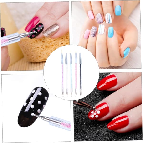 5 st nagelkonstborste liner dotting penna professionella nagelmålningsverktyg resevänlig påfyllningsbar lätt design