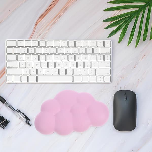 Håndleddsstøttepute i minneskum, rosa liten skyform