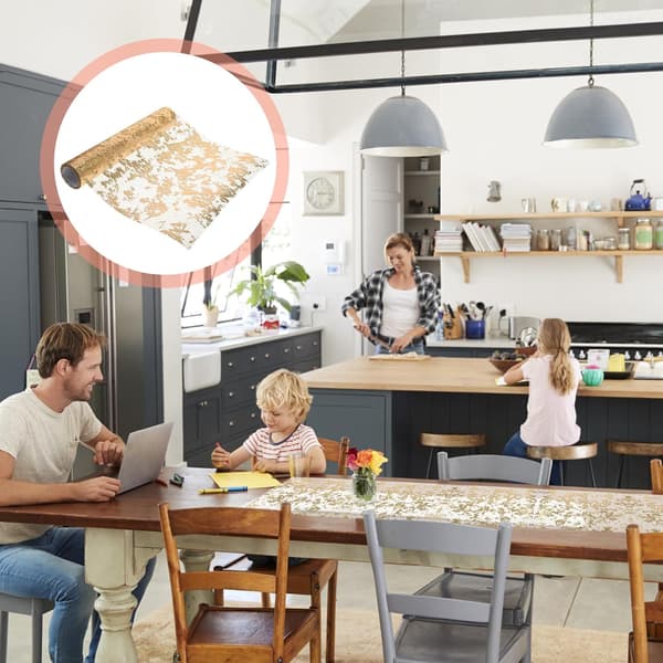 Bordslöpare i guldbrons för bröllop och matbordsdekoration i polyestermaterial