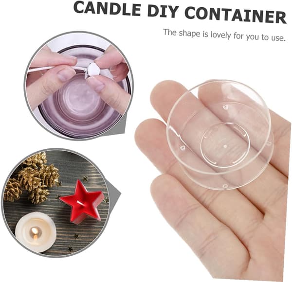 DIY runde plastikklysbokser med 20 telysholdere og 50 forhåndsmonterte veker