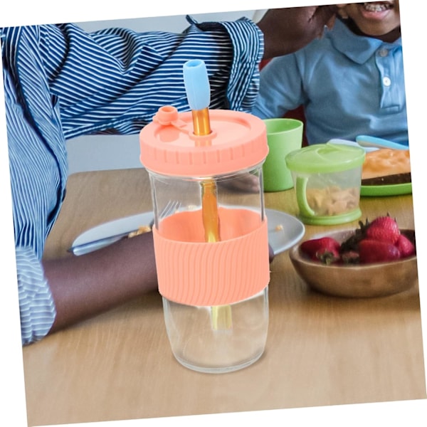 Lock för vattenflaskor 24oz Glas Dryck Kopp Sugrör Lätt att Rengöra och Återanvändbar
