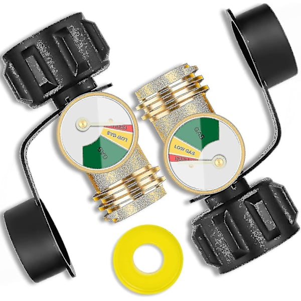 Propantanksmätare Gasläcksdetektor Gastryckmätare Universal Typ 1 Anslutning, 2 Pack (d-4)